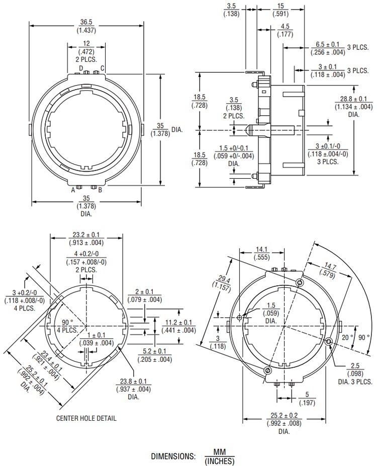 Bourns PER35 Long-Life Incremental Ring Encoder